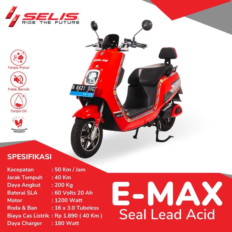 Jual Motor Listrik Selis Tipe E-max - Baterai SLA | Shopee Indonesia