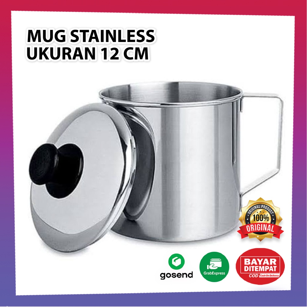 Jual MUG TUTUP STAINLESS JADUL Kecil Tahan Panas Cangkir Kopi Coffee