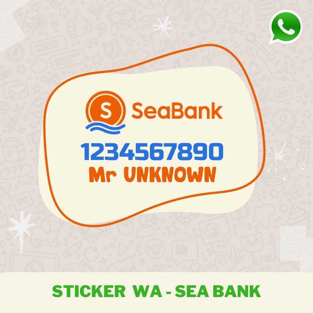 Jual STICKER WA / WHATS APP NOMOR REKENING - DESAIN 2 | Shopee Indonesia