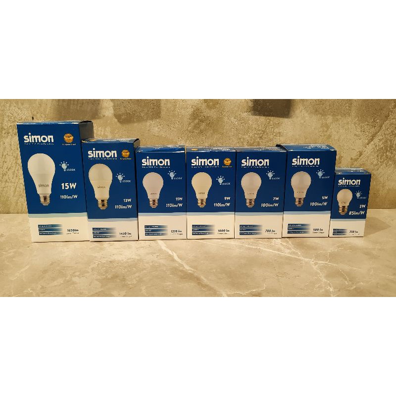 Jual SIMON LAMPU LED BULB CLASSIC PUTIH KUNING 3000K 4000K 6500K 3W 5W ...