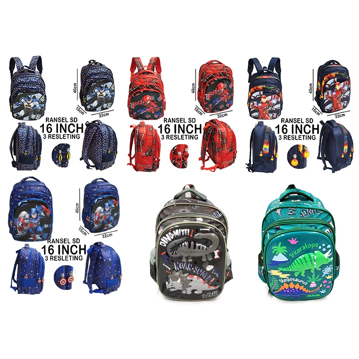 Jual PROMO TAS RANSEL ANAK SEKOLAH LAKI LAKI SD GAMBAR KARTUN DINO ...