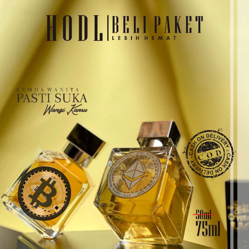 Hodl Scent Parfum Eau De Perfume 75 ml Tahan Lama EDP BTC ETH BNB SOLANA Pria Wanita