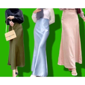 Rok Mermid Rok Satin Silky Skirt Rok Panjang Rok Duyung
