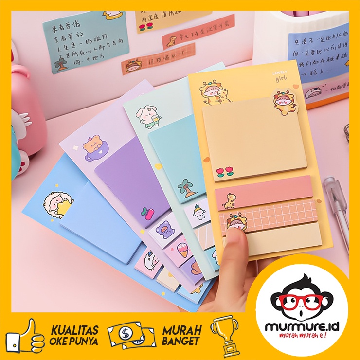 Jual MURMURE.ID | 80 LEMBAR STICKY NOTES LUCU MEMO ALA KOREA TEMPELAN ...