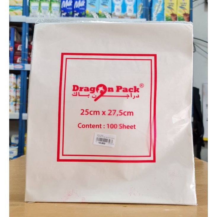 Jual Kertas Pembungkus Nasi 100lembar 25*27cm/Paper Rice 25*27 100pcs ...