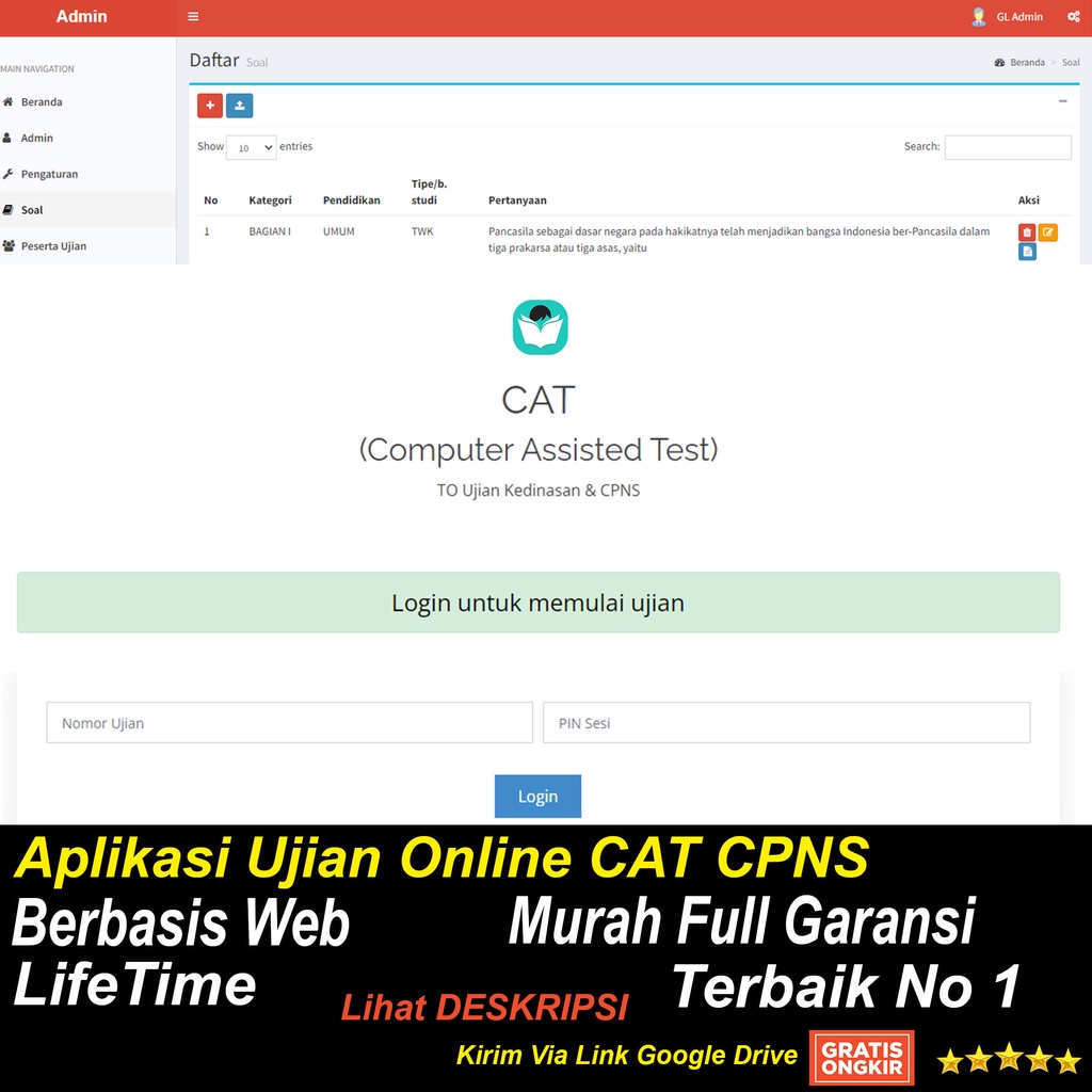 Jual Aplikasi Ujian Online Cat Cbt Cpns Berbasis Web Shopee Indonesia 8425