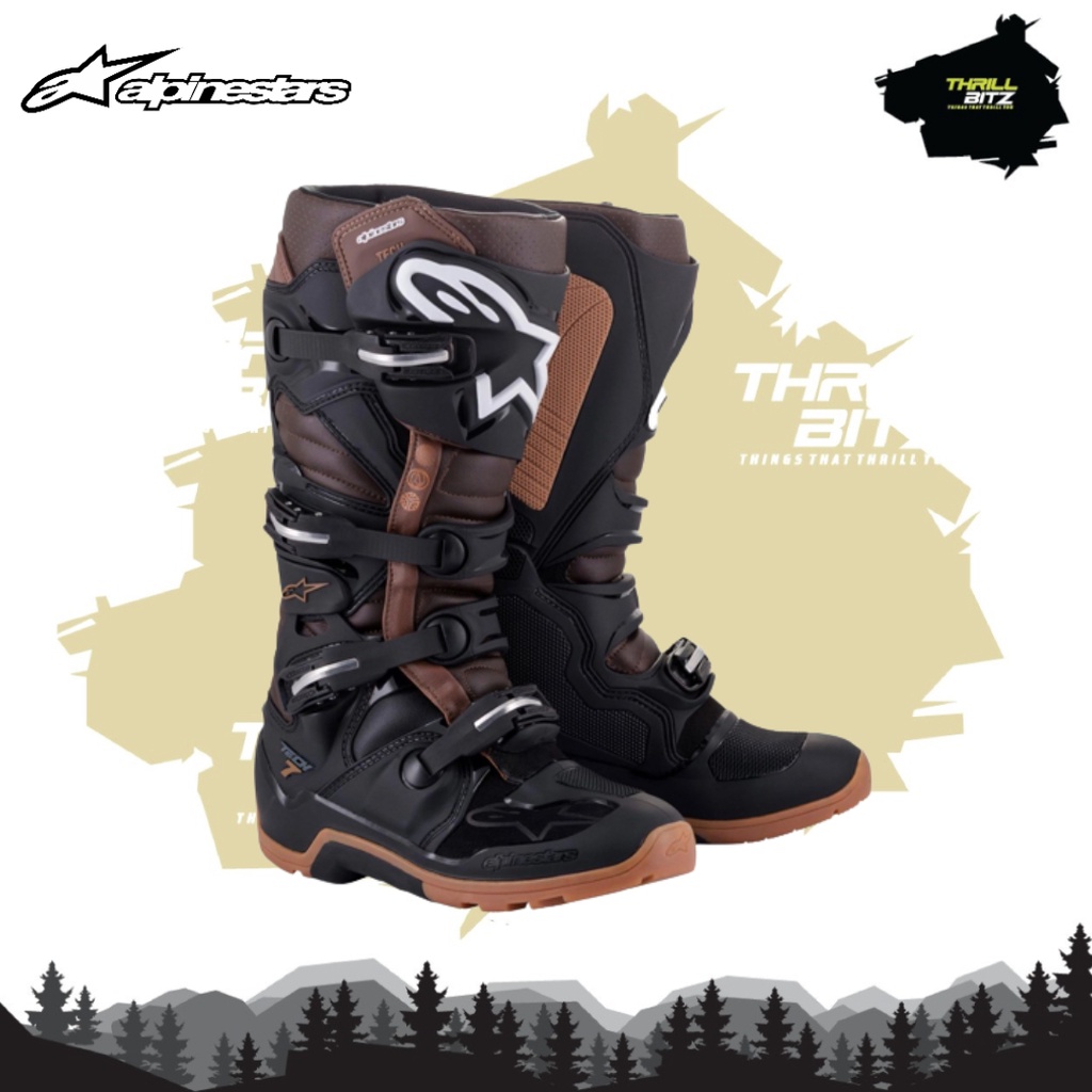Jual Sepatu Alpinestars Tech 7 Enduro Boots Black Dark Brown | Shopee ...