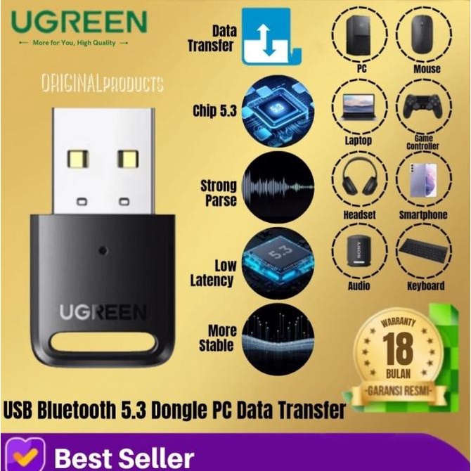 Jual Ugreen USB Bluetooth 5.3 Receiver Dongle PC Phone Printer Speaker ...