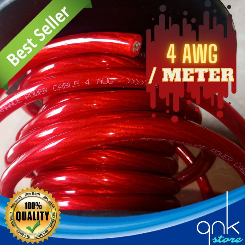 Jual Kabel 4 AWG Kabel Audio 4 AWG Kabel 4AWG Permeter Kabel Grounding ...