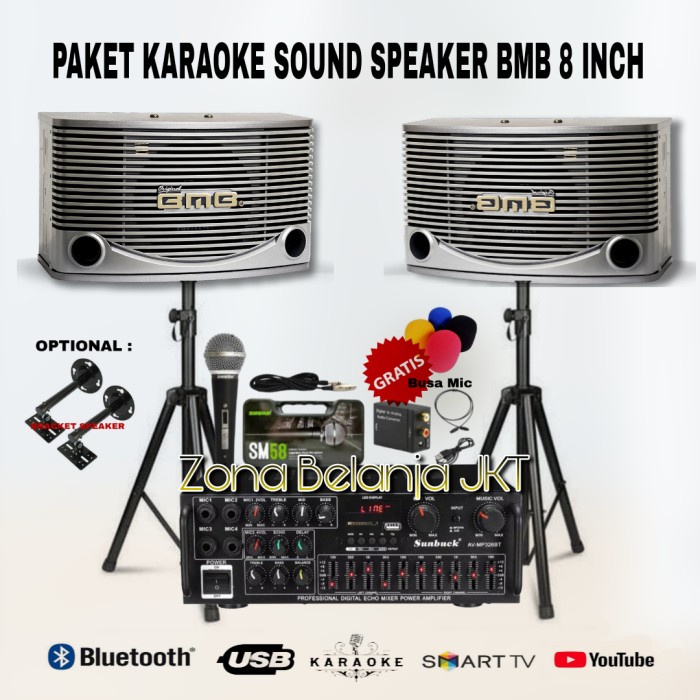 Jual Paket Karaoke Sound System BMB 8 Inch Karaoke Rumahan Original ( B