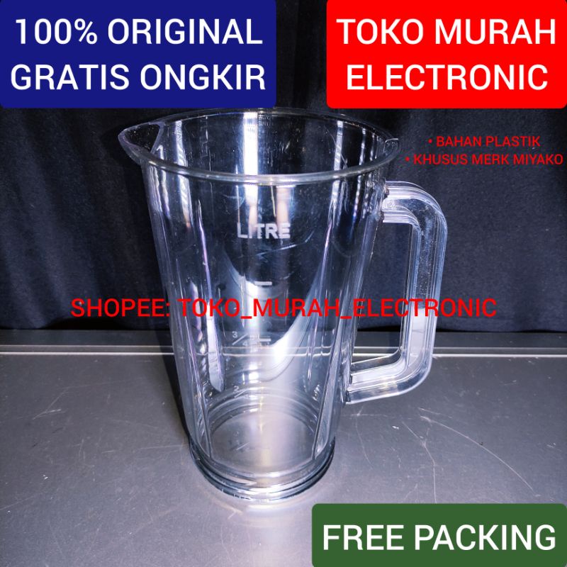 Jual Tme Cawan Jus Gelas Jus Blender Miyako Liter Bahan Plastik Mika Anti Pecah Shopee