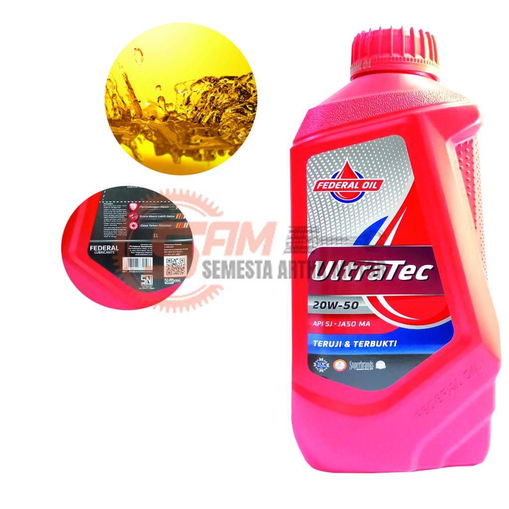 Jual Oli Federal UT UltraTec 20w50 API SJ Jaso MA Motor Bebek Sport 1 ...