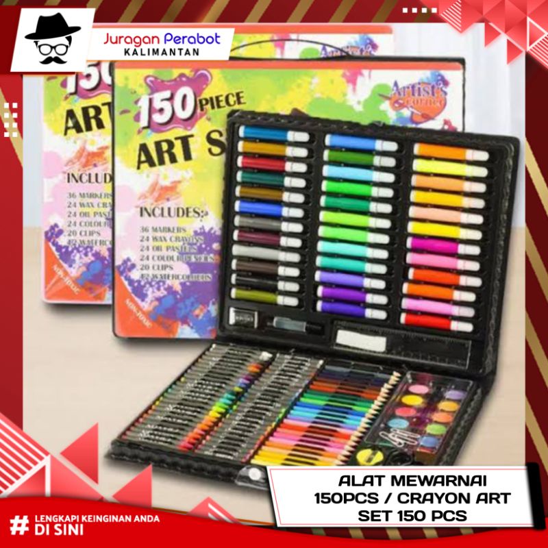 Jual Alat Mewarnai 150 Pcs / Alat Tulis Set Crayon Colouring / Art Set ...