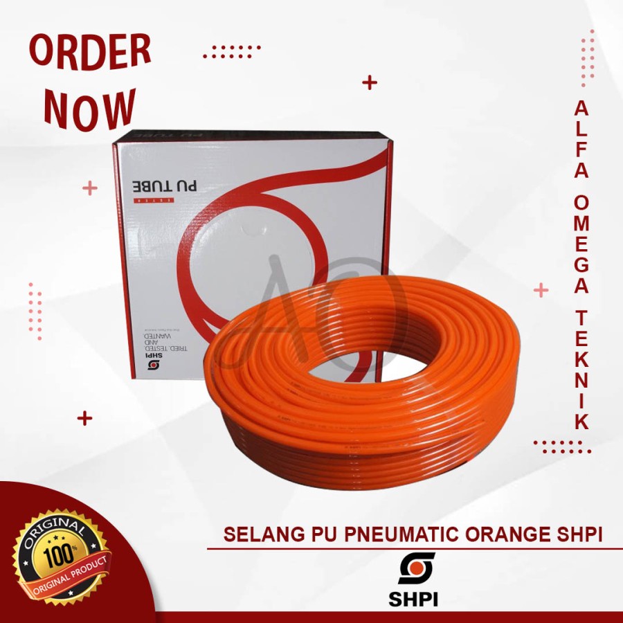 Jual SELANG PU 8MM x 5MM ORANGE SHPI PNEUMATIC TUBE HOSE POLYURETHANE ...