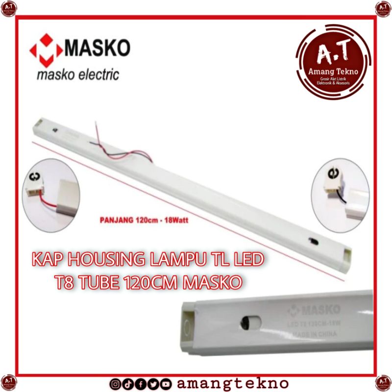 Jual Kap Housing Kap Fitting Lampu Tl Led T Tube Cm Masko Shopee Indonesia