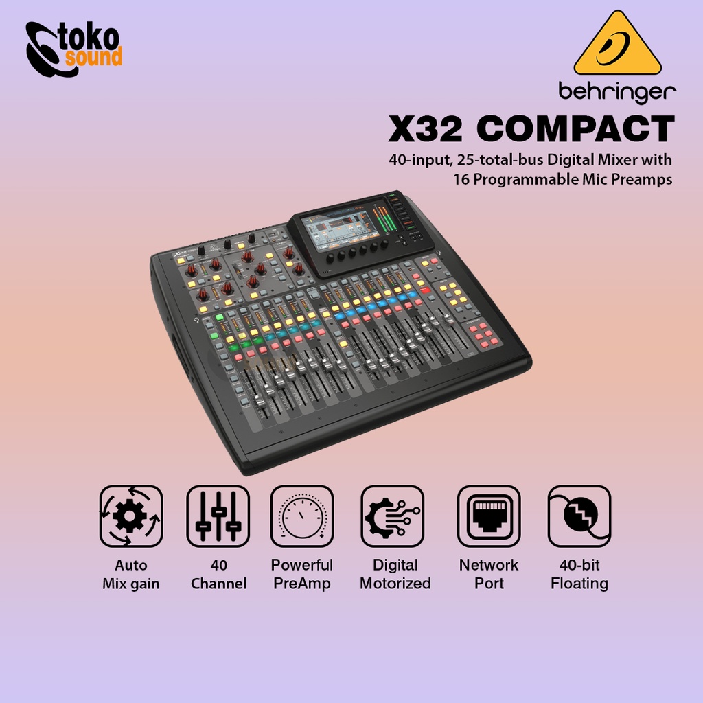 Jual BEHRINGER X32 COMPACT 40-Input, 25-Bus Digital Mixing Console ...