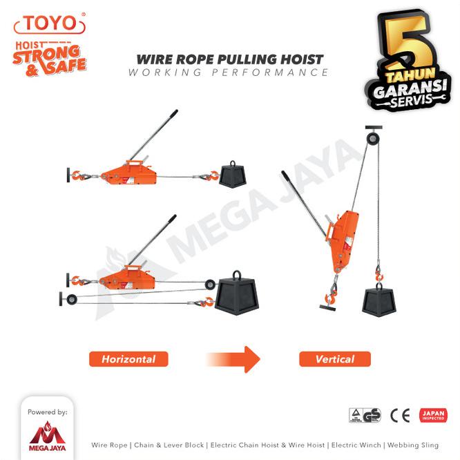 Jual Wire Rope Pulling Hoist / Tirfor Toyo 3.2 Ton X 20 Meter | Shopee ...