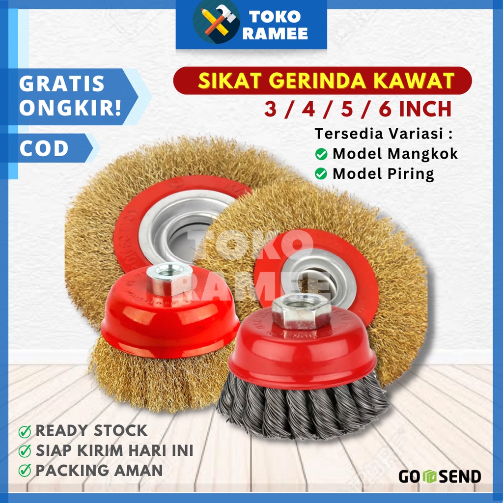 Jual Sikat Mangkok Kawat Kuningan / Kuning Kepang Mata Gerinda Gurinda ...