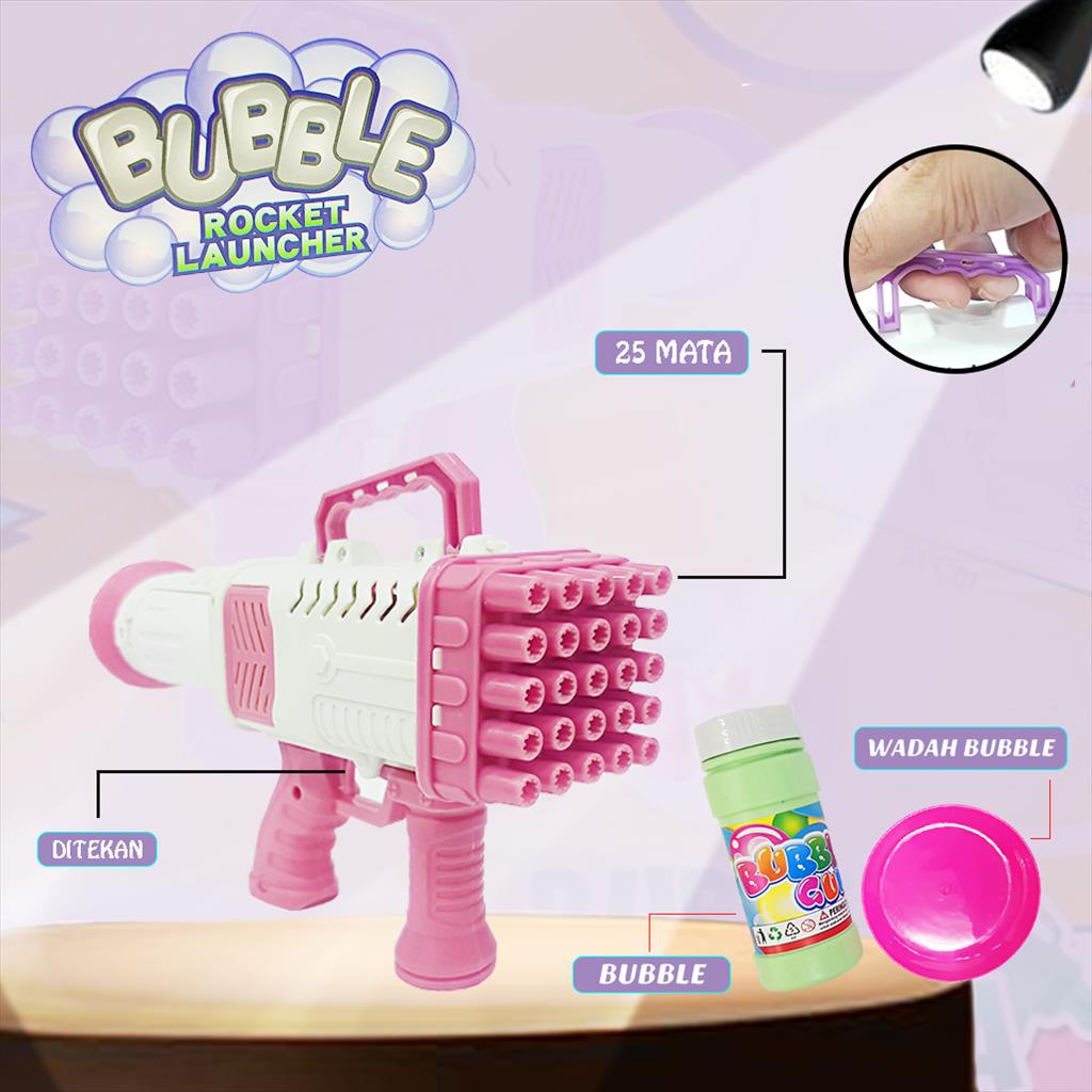 Jual Mainan Bubble Gun Bazoka 25 Hole Rocket Launcher/ Gelembung Sabu ...