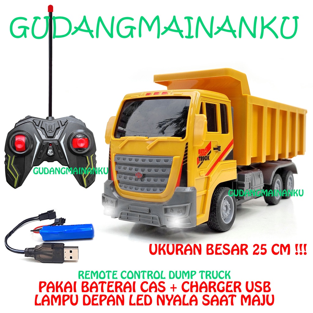 Jual Mobil Rc Remote Control Dump Truk Tanah Dengan Lampu Depan Led Shopee Indonesia