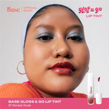 BASE Gloss Go Lip Tint Vegan Formula Ringan Hydrating Transferproof Tahan Lama BPOM
