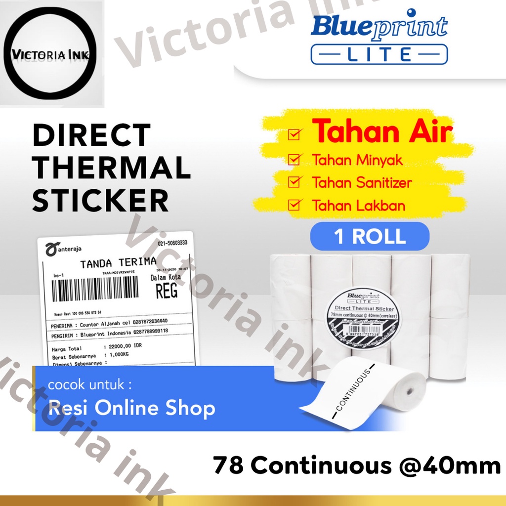 Jual Direct Thermal Sticker Label Portable Blueprint Continuous