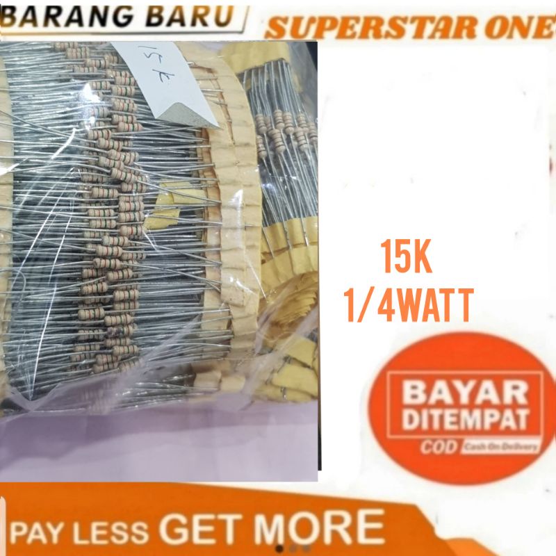 Jual resistor 15k 1/4watt R 15k 1/4wat | Shopee Indonesia