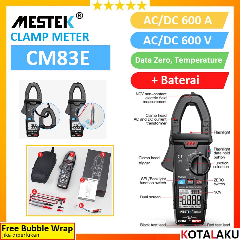 Jual Digital Clamp Meter Tester Tang Ampere Meter Digital Mestek Cm E Shopee Indonesia