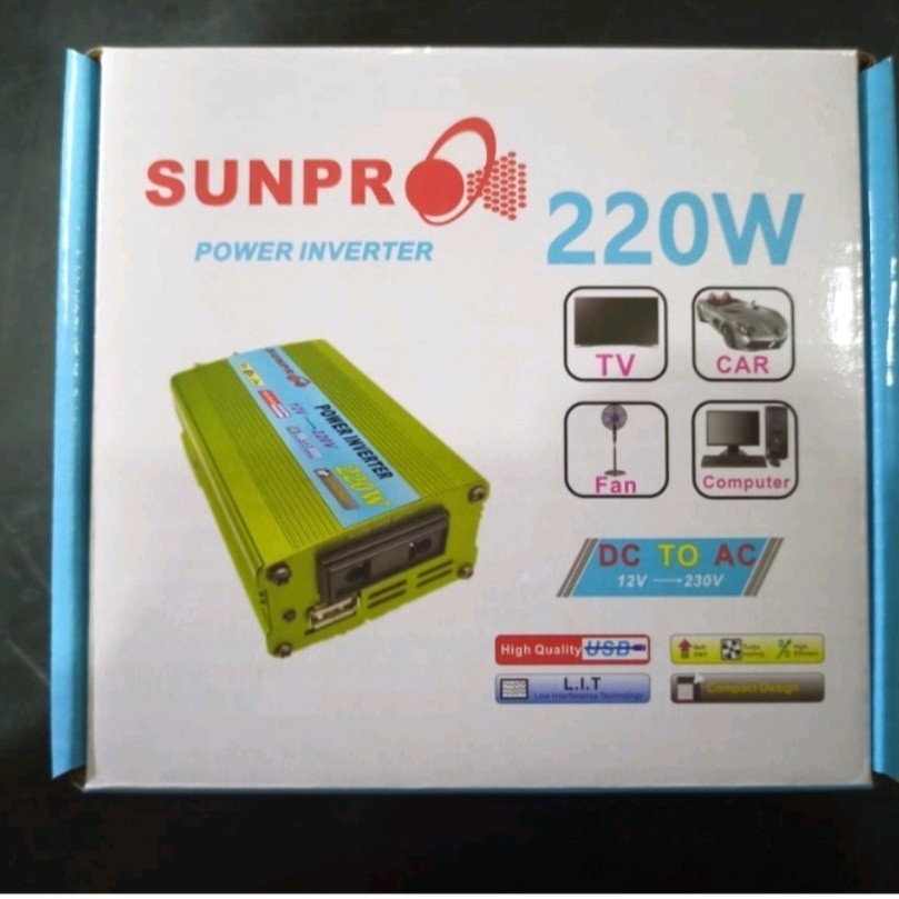 Jual Inverter Sunpro 220W Power Inverter DC To AC Sunpro 220 Watt
