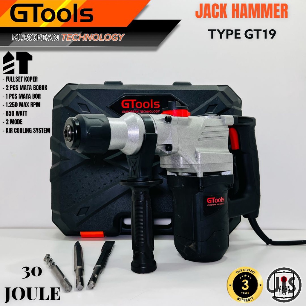 Jual Mesin Bobok Beton Gtools Eropa GT19 Hammer Drill Bor Tembok Bobok ...