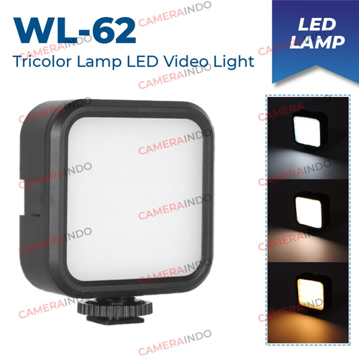 LED WL-62 video light tricolor lampu Studio Foto DSLR Smartphone HP