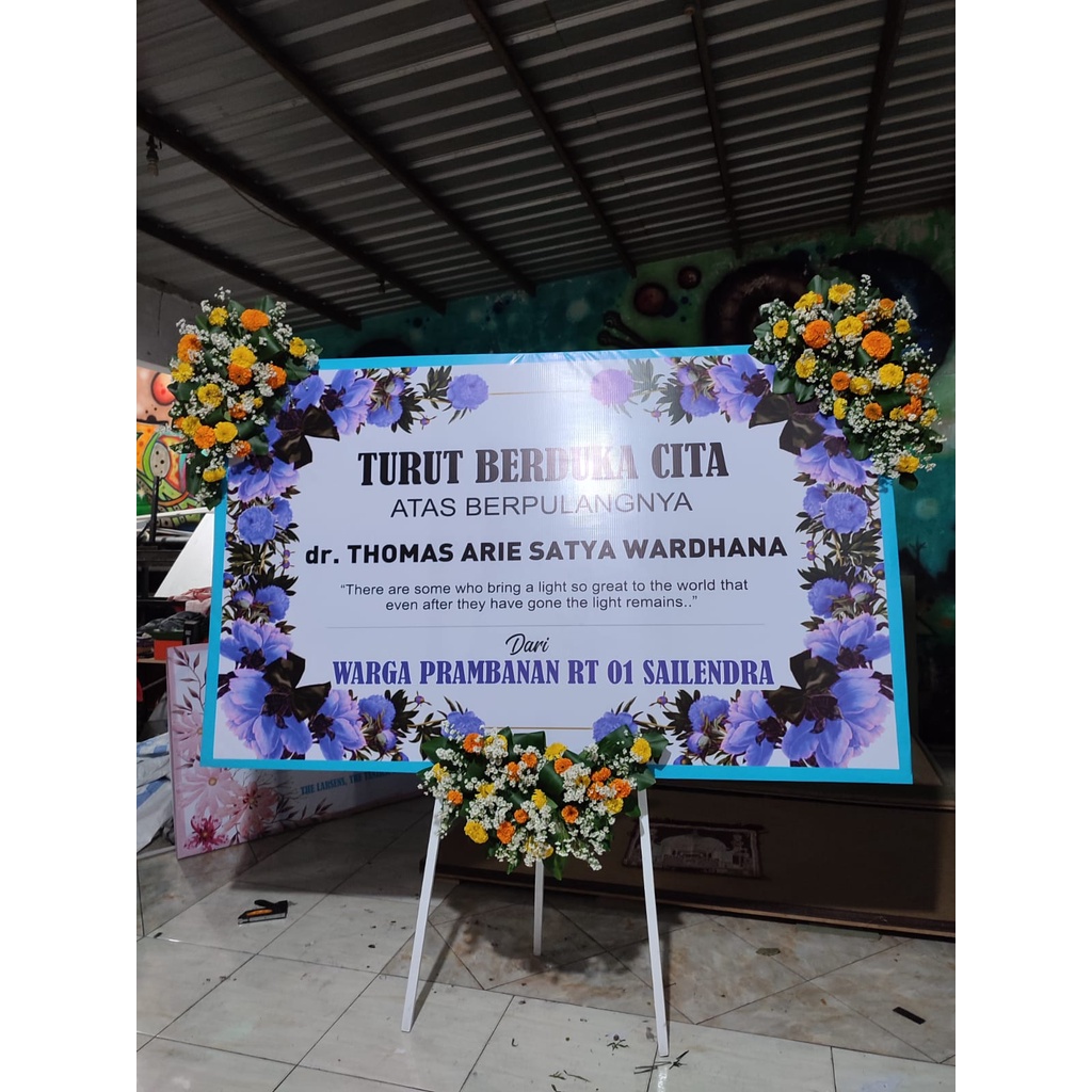 Jual Papan Karangan Bunga Ucapan Duka Karangan Papan Bunga Wedding Papan Bunga Duka Cita Papan