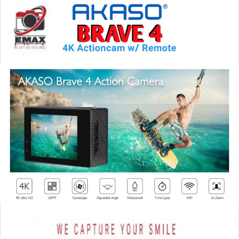 Jual AKASO BRAVE 4 ActionCam 4K 24FPS FHD Wifi Slow Motion Waterproof ...