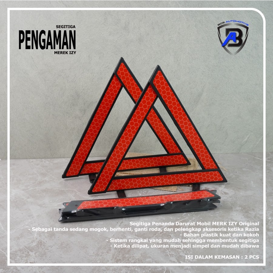 Jual Izy Segitiga Pengaman Mobil Reflektor Triangle Warming Sign Hiqh