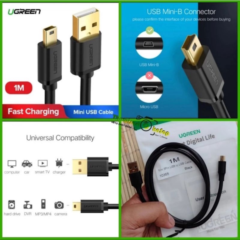 Jual Ugreen Kabel Mini Usb Mini B 5pin 1m 10355 Hardisk Hard Drive Hdd Camera Shopee Indonesia 3251