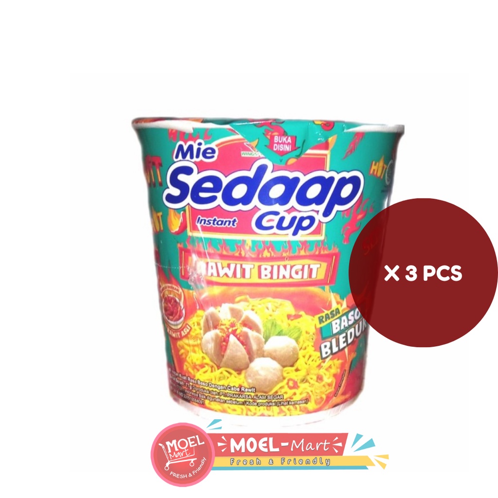 Jual Mie Sedaap Cup Baso Bleduk 3 Pcs X 77 Gr Shopee Indonesia