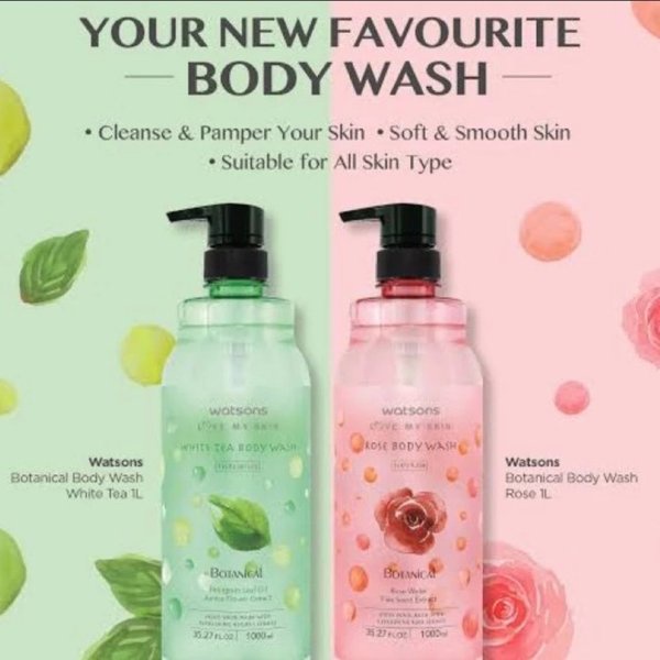 Jual Watsons Botanical Body Wash White Tea Rose 1 L Sabun Mandi Watson