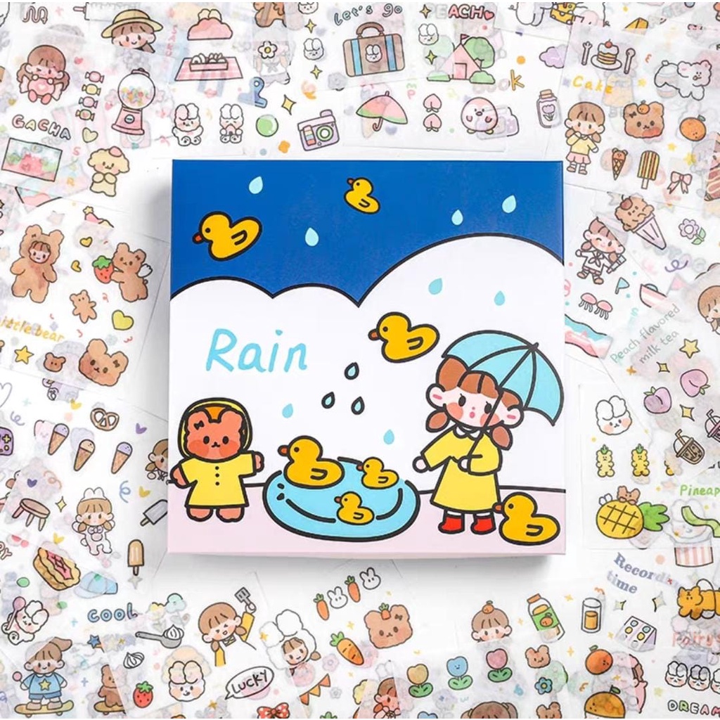 Jual 100 lembar stiker PVC / sticker kartun korea waterproof anti air ...