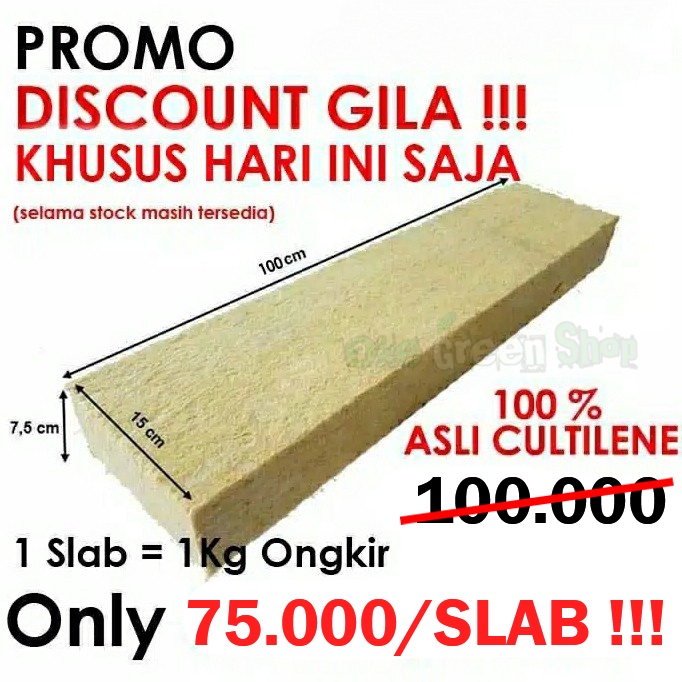 Rockwool Cultilene Hidroponik 1 Slab - Rockwool Varian BeGrow Mirip Cultillene
