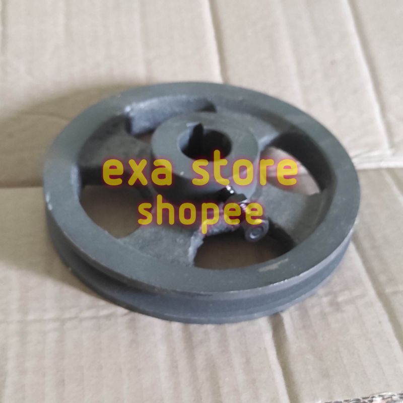Jual Pulley puli besi cor A1 - 6 inch as 19 20 22 24 25 28 30 mm pully ...