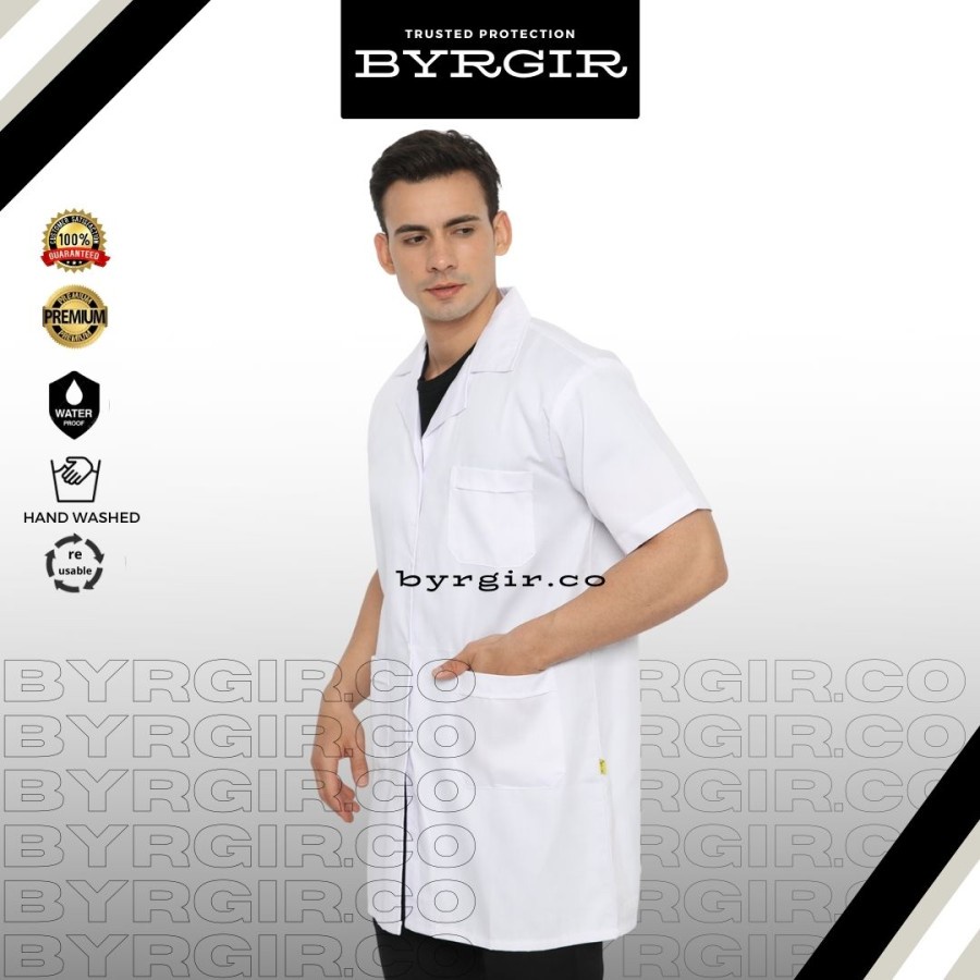 Jual BYRGIR Jas Lab APD Baju Laboratorium Lengan Pendek Baju RS Praktek ...