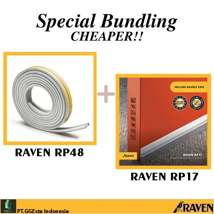 Jual Pengaman Raven Door Seal Rp17 + Rp48 White Paket Bundling Penutup ...
