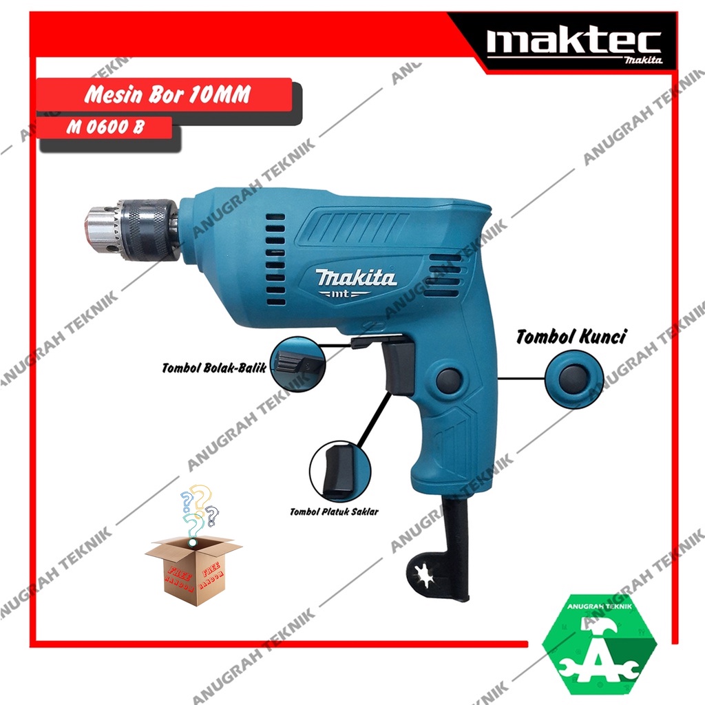 Jual Makita M0600B Mesin Bor Listrik 10mm Bor Tangan Besi Bolak Balik ...