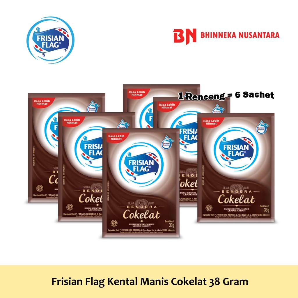 Jual Frisian Flag Susu Kental Manis Cokelat 6 Sachet 38 Gram