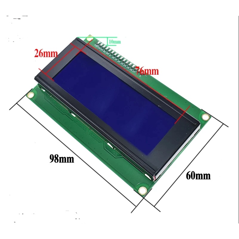 Jual LCD 2004 20x4 SERIAL Interface MODULE I2C IIC Layar BLUE Biru ...