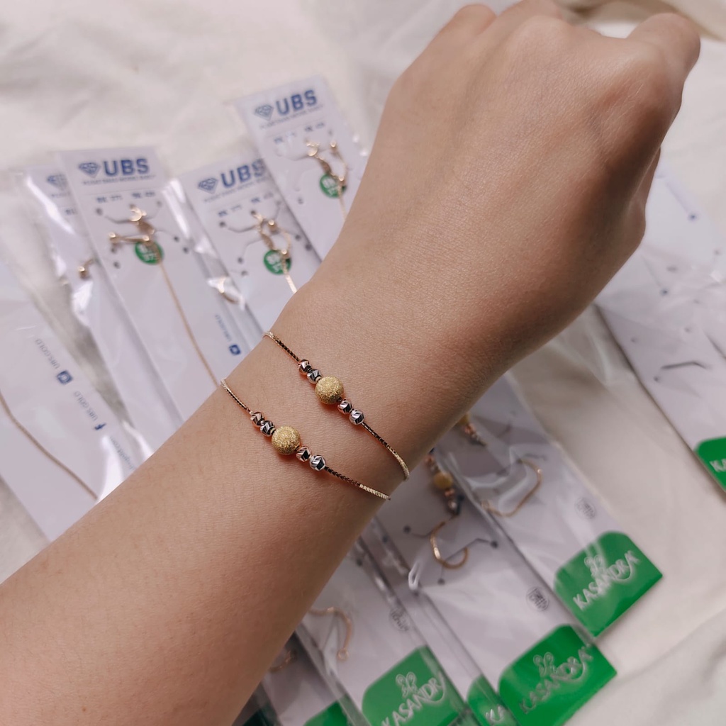 Jual gelang serut boba cantik simpel emas asli UBS | Shopee Indonesia