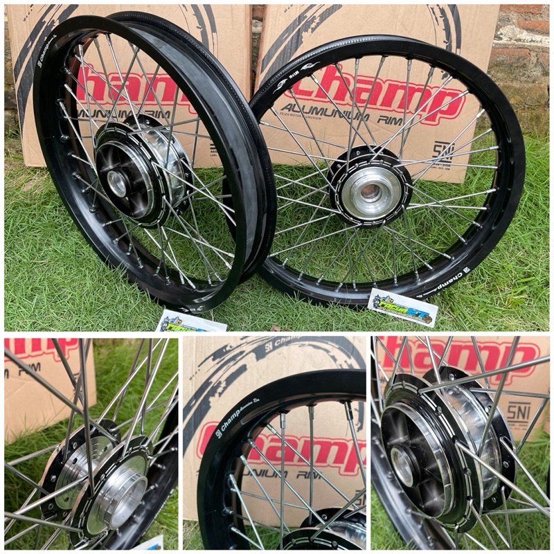 Jual paket set VELG RX KING R18 TROMOL ORIGINAL CUSTOM SET VELG HITAM ...