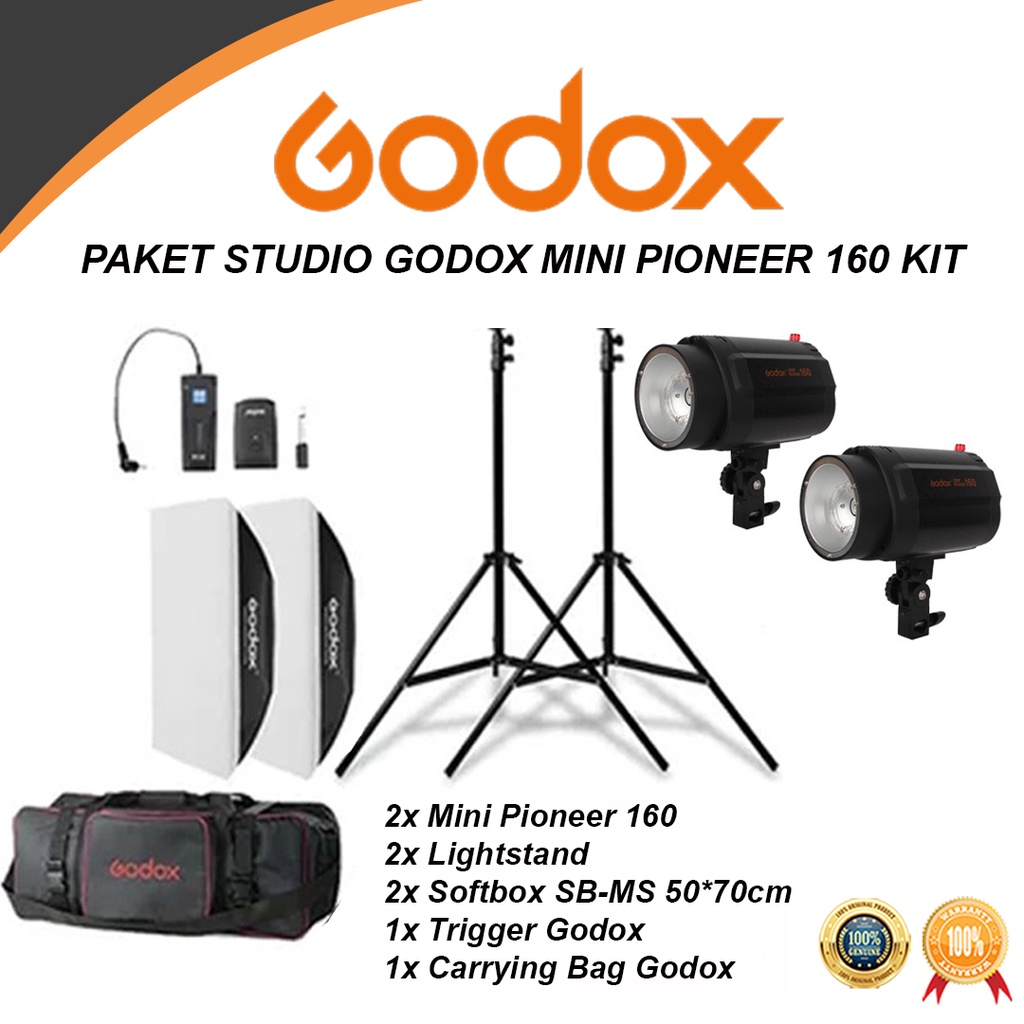 Jual Paket Flash Lampu Studio Godox Mini Pioneer Kit Free Light