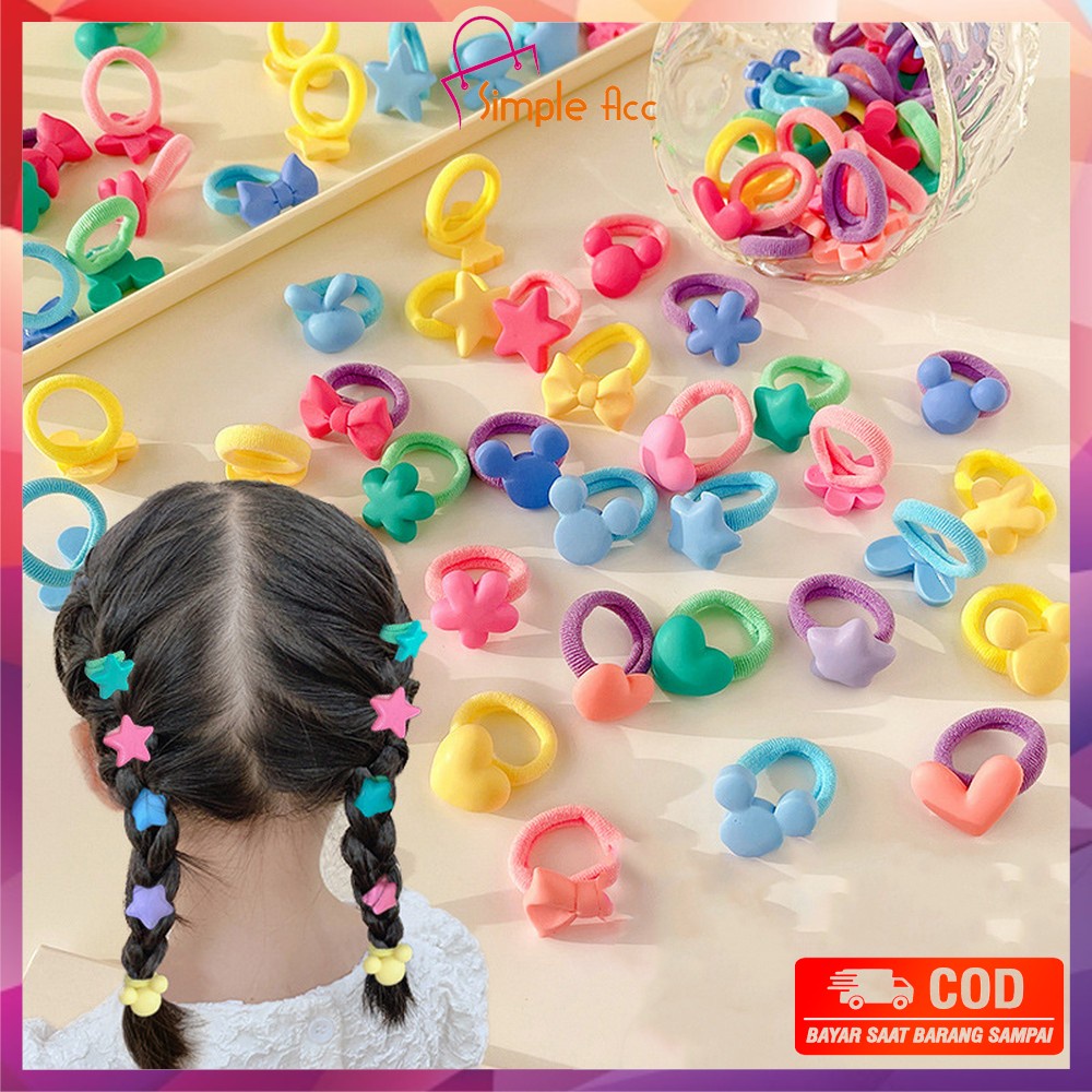 Jual DO-C770 Ikat Rambut Mini Anak Perempuan 10IN1 Motif Love Korean ...