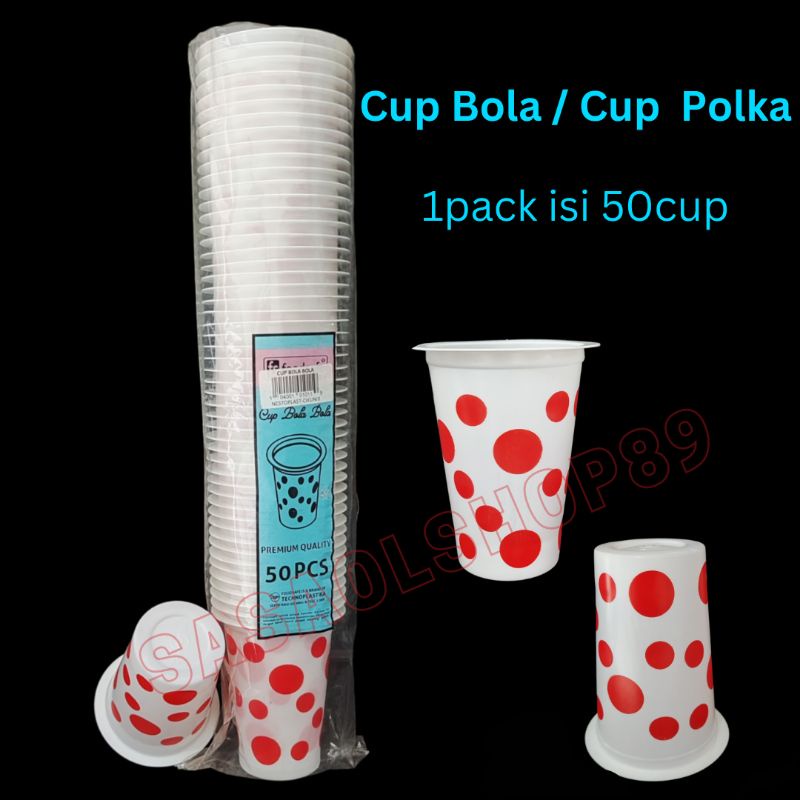 Jual Gelas Plastik Bola Bola Gelas Plastik Polkadot Isi 50pcs Shopee Indonesia 2685